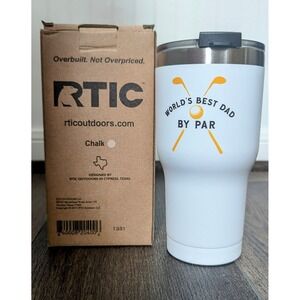 RTIC Tumbler 20 oz Stainless Steel Vacuum Insulated Cup Best Dad By Par Golf NEW